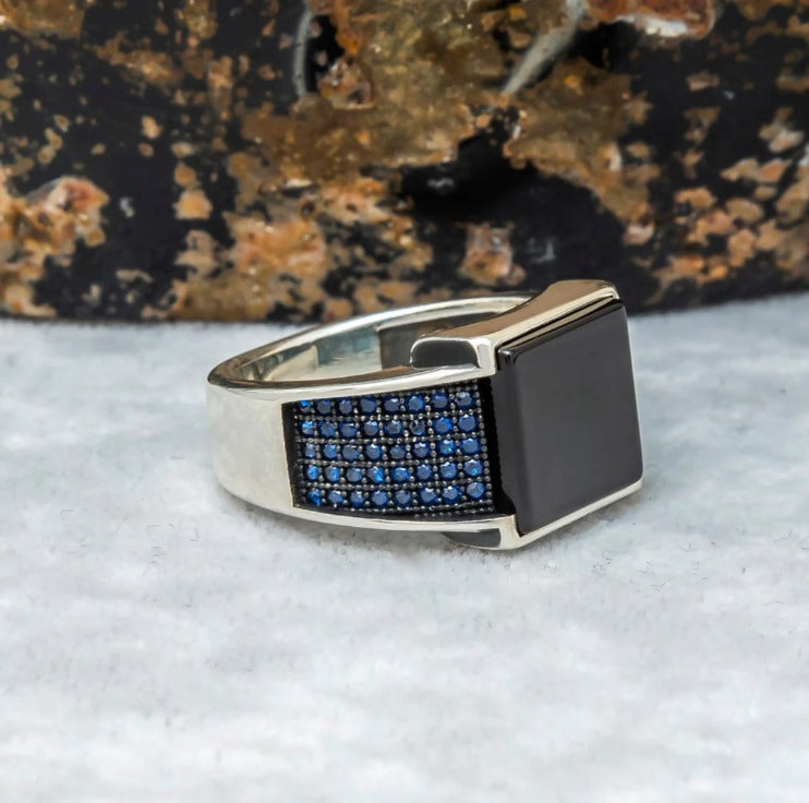 OTTOMAN ONYX SQUARE RING - TURKISH COLLECTION 925